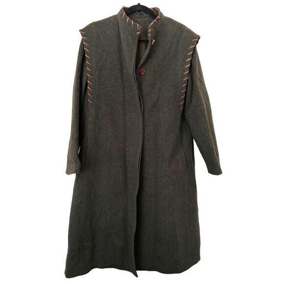 VINTAGE Virgin Wool Trench Coat Sz 44 (US 6/S)‎ - Picture 1 of 4